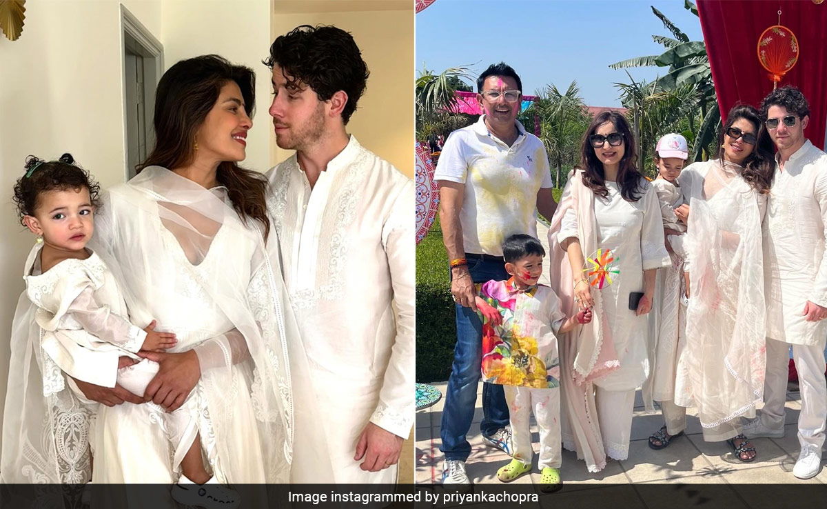 Priyanka Chopra, Husband Nick Jonas And Daughter Malti Marie Tripled The Holi 2024 Festive Style Quotient In Twinning White Ethnic Looks