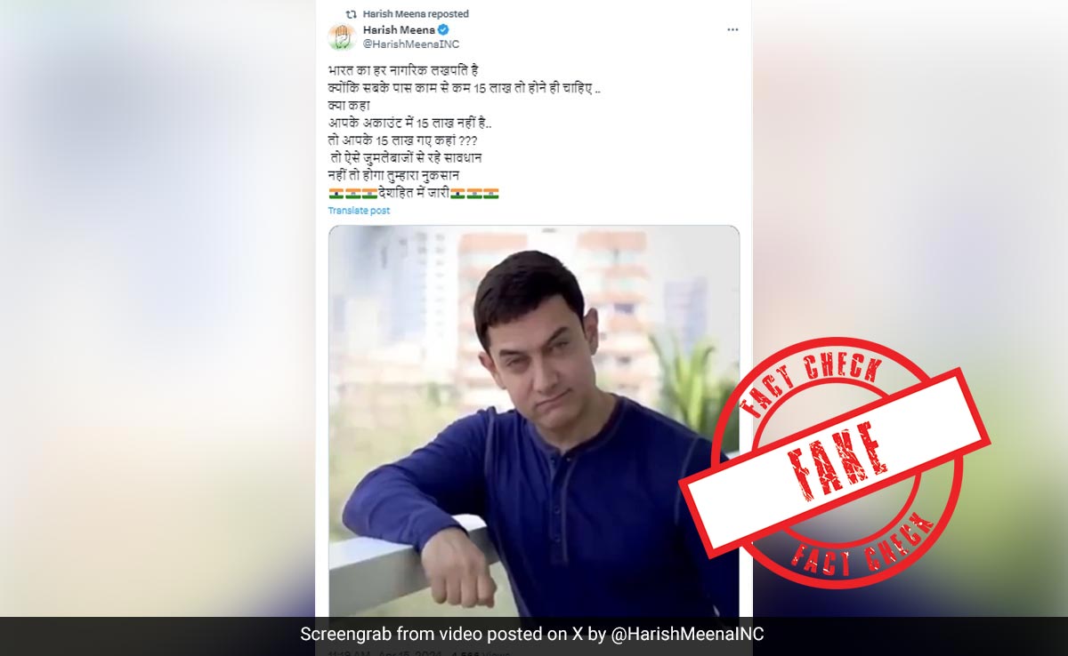 Deepfake Video Of Aamir Khan Promoting A Political Party Goes Viral. Here's The Truth