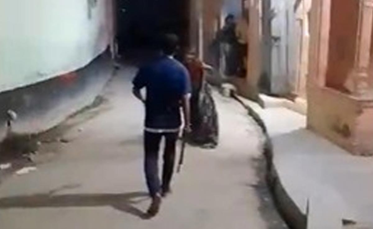 On Camera, Man Chases Mother With Stick, Beats Her Outside Temple In Bulandshahr