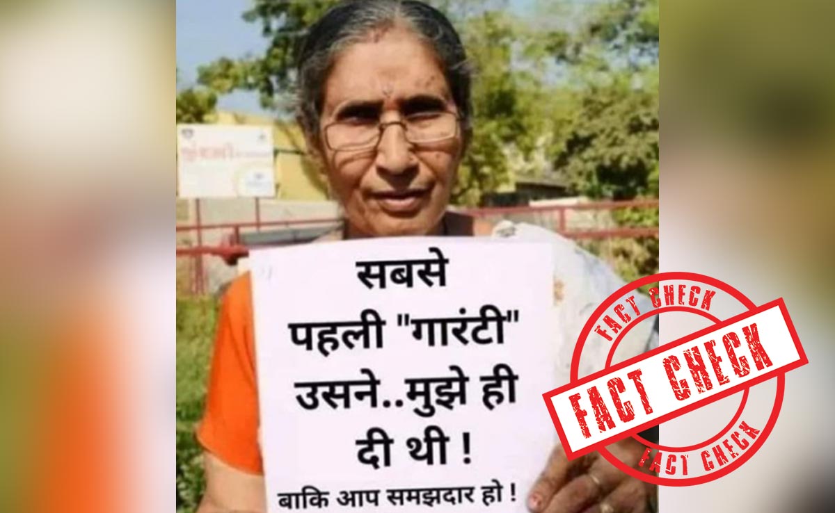 Viral Photo Of Jashodaben Challenging 'Modi Ki Guarantee' Slogan Is Morphed