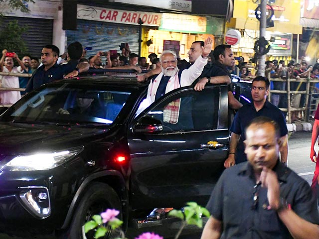 PM Modi Holds Massive Roadshow In Guwahati