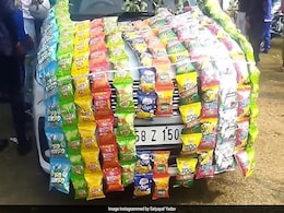 "A Walking Tuck Shop": Groom's Car Loaded With Chips Amuses Internet "A Walking Tuck Shop": Groom's Car Loaded With Chips Amuses Internet