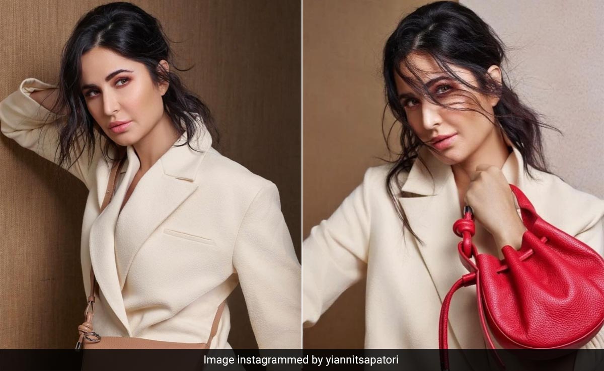 Katrina Kaif's Power Dressing Game Exudes Sheer Elegance In An Ivory Pantsuit