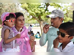 Pics: Umbrellas, Shades, Scarves Come Out As Delhi Temperature Soars