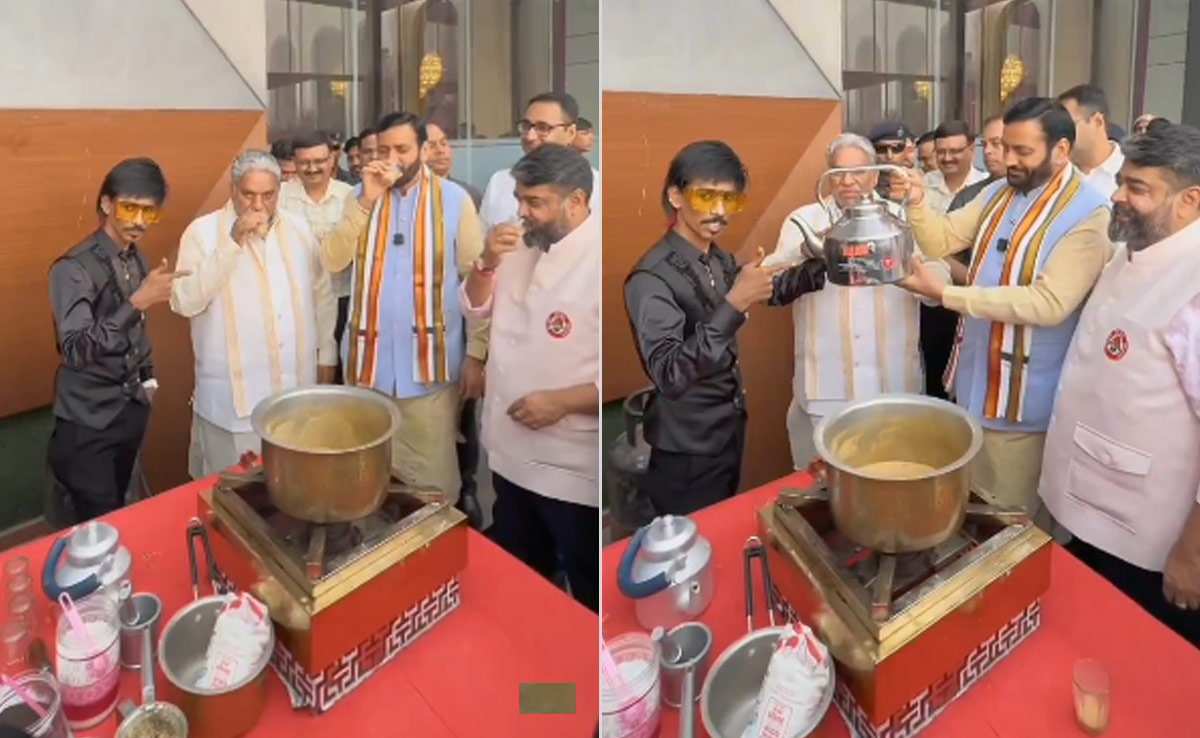 Watch: Dolly Chaiwala Meets Haryana CM Nayab Singh Saini In Gurugram, Serves Him Tea