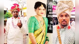 आधी लगीन लोकशाहीचं! मंडपात जाण्यापूर्वी नवरी - नवरदेव मतदान केंद्रावर