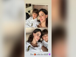 Ananya Panday And Shah Rukh Khan's Son AbRam Khan Were Sporty Chic Cheerleaders In White Jerseys At IPL Match Ananya Panday And Shah Rukh Khan's Son AbRam Khan Were Sporty Chic Cheerleaders In White Jerseys At IPL Match