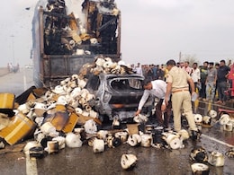 राजस्थान में भीषण सड़क हादसा, ट्रक और कार की भिड़ंत में यूपी के 7 लोगों की झुलसकर मौत