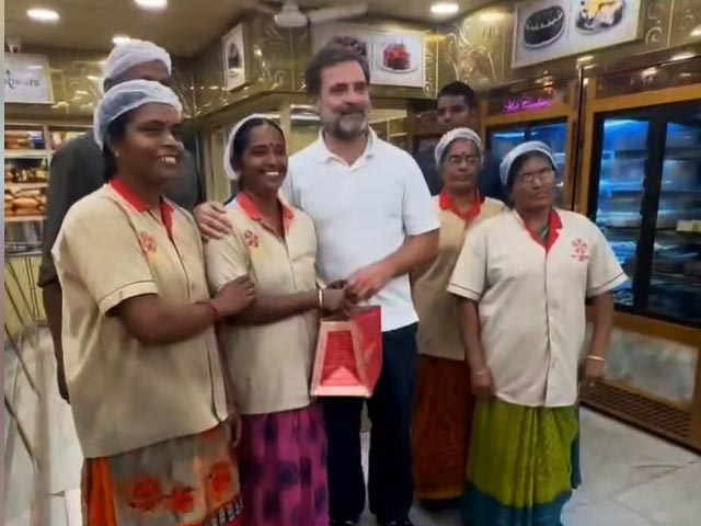 Watch: Rahul Gandhi Buys Sweets from Local Shop In Coimbatore