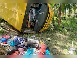 राजस्थान के अजमेर में बच्चों से भरी स्कूल बस गड्ढे में पलटी, कई घायल; मची अफरातफरी