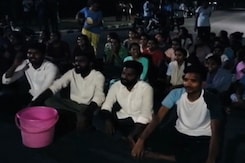 Protest At Hyderabad's Osmania University Over Water Crisis Protest At Hyderabad's Osmania University Over Water Crisis