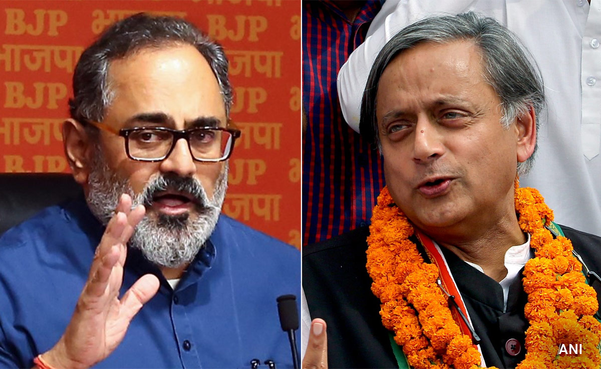 What Shashi Tharoor Said On Rival Rajeev Chandrasekhar's Post On Quitting Public Service