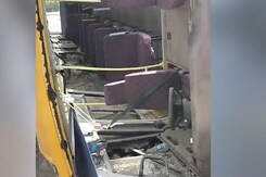 High Speed Bus Full Of Students Overturned In Greater Noida High Speed Bus Full Of Students Overturned In Greater Noida
