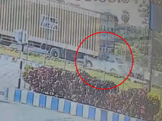 Video: Couple Killed As Speeding Car Rams Parked Truck On Telangana Highway, Gets Stuck Under