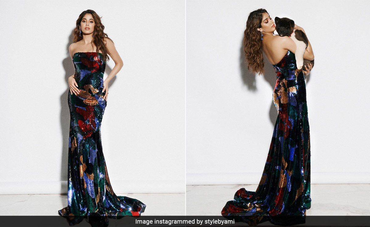 Another Word For Glamorous Is Janhvi Kapoor In This Strapless Sequinned Naeem Khan Gown