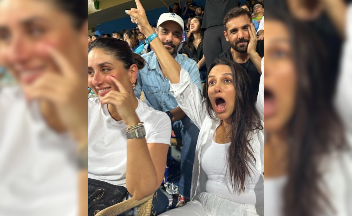 In Neha Dhupia's IPL Pic - Kareena Kapoor And John Abraham. Squad Goals