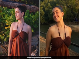 Sanya Malhotra's Breezy Halter Knit Summer Dress Was Practically Made For A Beach Holiday In Thailand Sanya Malhotra's Breezy Halter Knit Summer Dress Was Practically Made For A Beach Holiday In Thailand