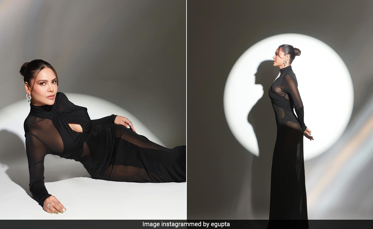Esha Gupta's Sheer Black Gown Is An Elevation From The Red Carpet Classic