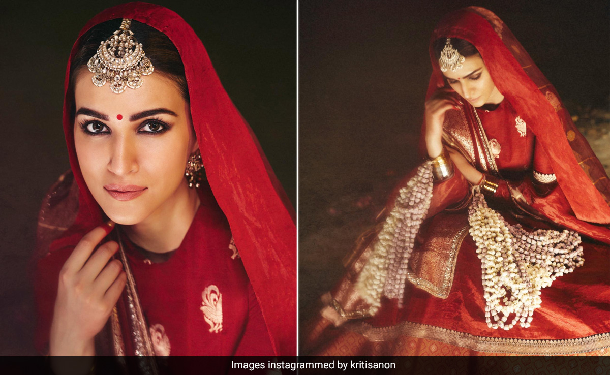 Kriti Sanon's Sultry Smokey Eyes Were The Perfect Beauty Pairing With Her Red <i>Lehenga</i>