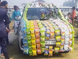 Viral Video Shows Bridegroom's Car Covered In Chips Packets, Internet Reacts Viral Video Shows Bridegroom's Car Covered In Chips Packets, Internet Reacts