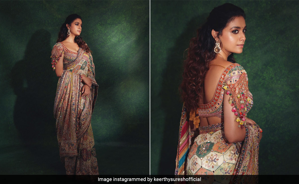 Nothing In Life Is Perfect, But Keerthy Suresh In A Vivid Tarun Tahiliani <i>Saree</i> Comes Closest To It