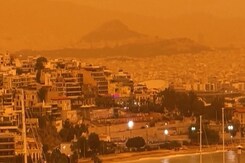 Dust Clouds Turn Skies Over Southern Greece Orange Dust Clouds Turn Skies Over Southern Greece Orange