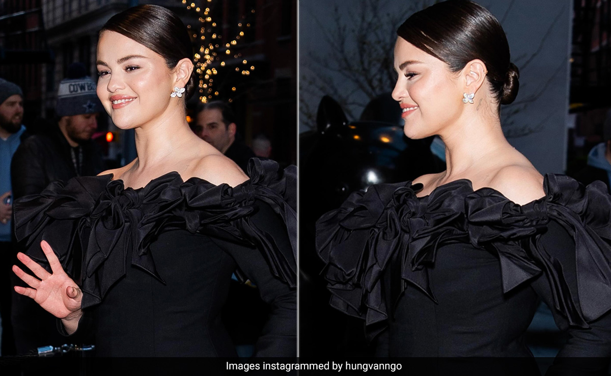 The Focal Point Of Selena Gomez's Spring-Ready Makeup  Are Her Pretty Peach Cheeks
