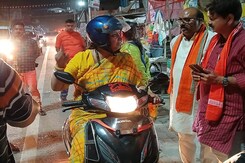 Watch: Minister Smriti Irani's Scooter Ride In Amethi Watch: Minister Smriti Irani's Scooter Ride In Amethi