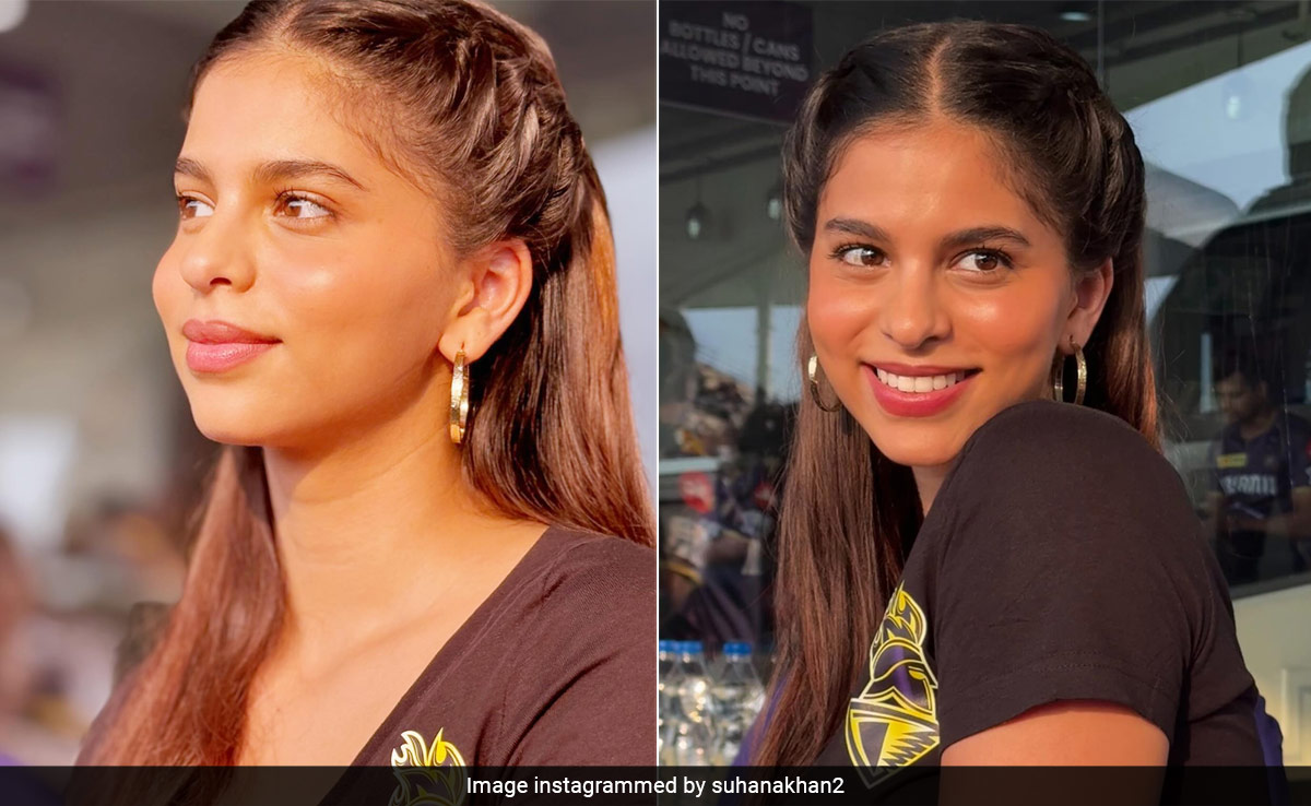 Golden Sunrays Double Up As Suhana Khan's Glistening Highlighter For Her KKR Match Day Beauty Fix