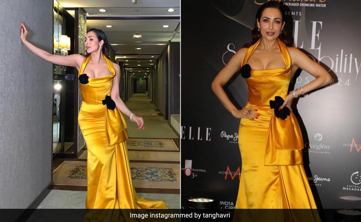 Even The Sunniest Summer Day Couldn't Compete With Malaika Arora In A Sunshine Yellow Gauri And Nainika Gown