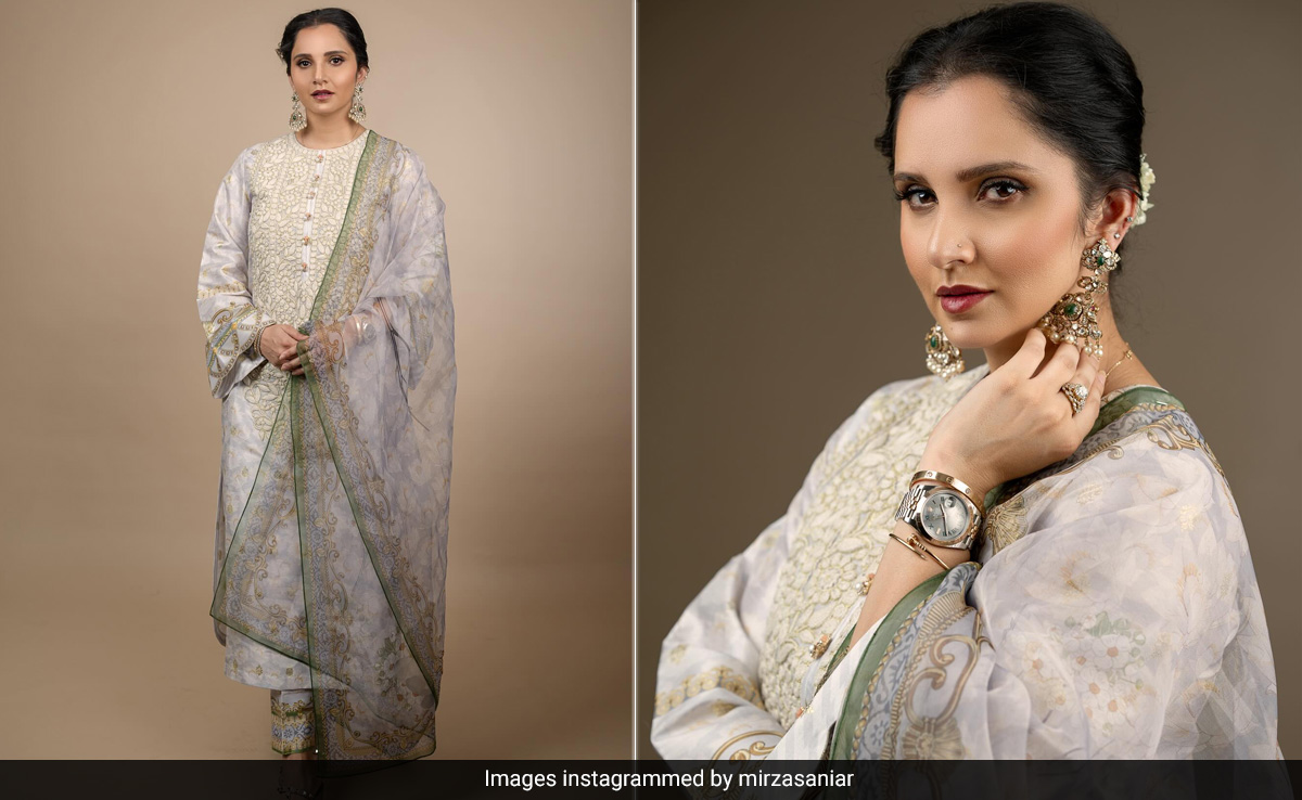 Eid 2024: Sania Mirza In A Pastel Suit Looked As Radiant As The <i>Eid Ka Chaand</i>