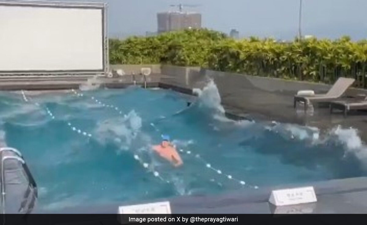 Video: Swimming Pool Water Turns Into Massive Waves During Taiwan Earthquake