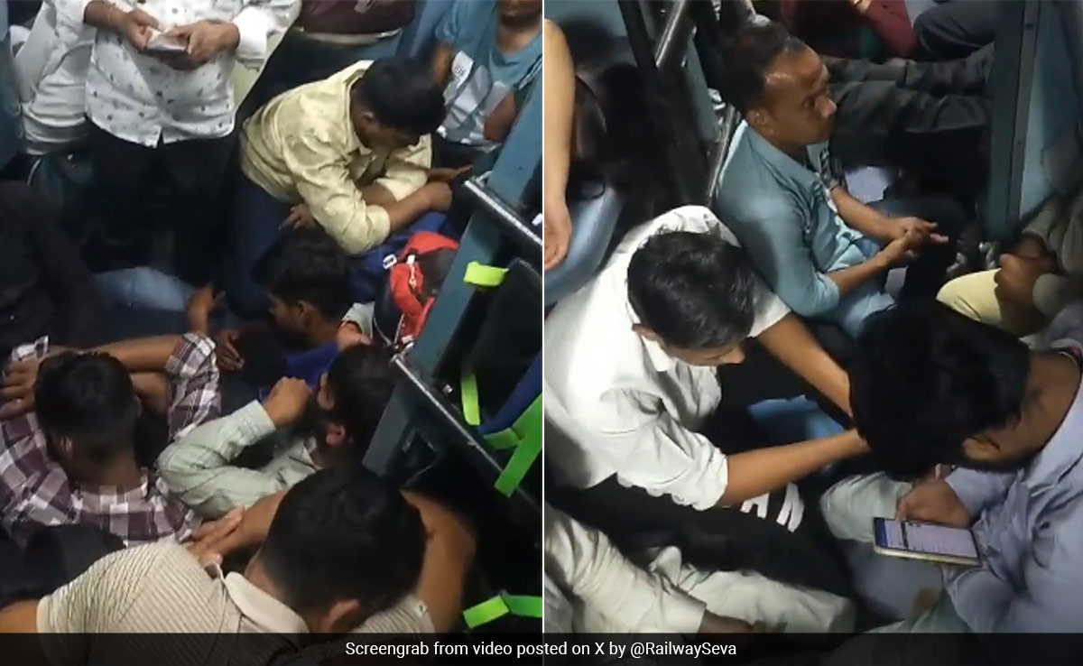 Video Shows Ticketless Passengers Sitting On Floor Of Sleeper Coach, Railways Reacts