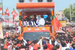 Amit Shah Holds Massive Roadshow In Gandhinagar Amit Shah Holds Massive Roadshow In Gandhinagar