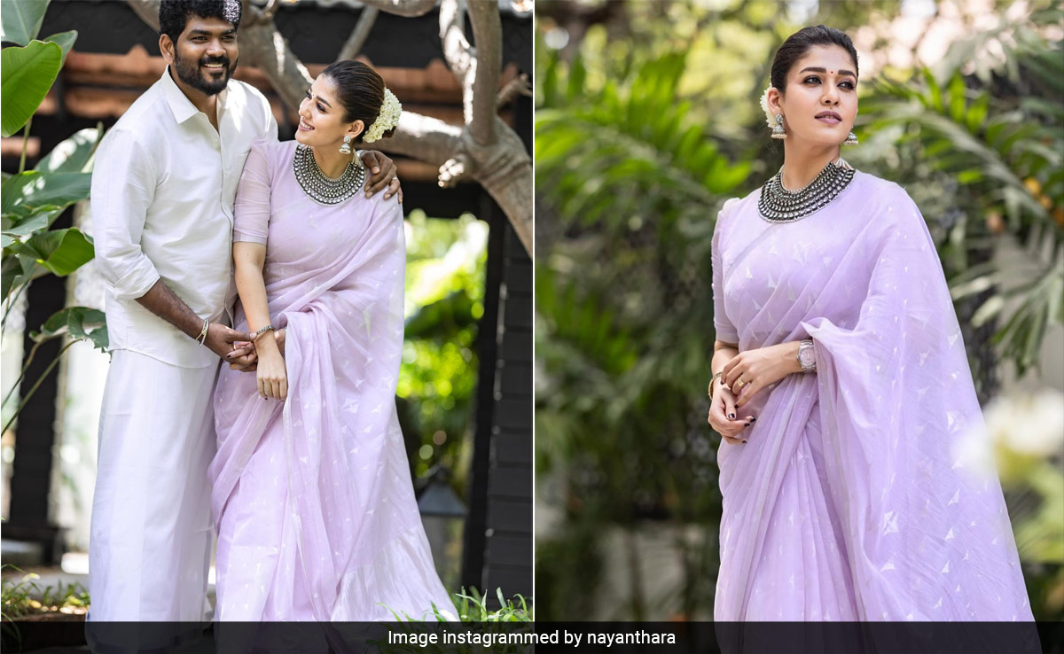 Summer Ethnic Style Doesn't Get Any More Elegant Than Nayanthara In A Beautiful Rs 20K Lilac Cotton <i>Saree</i>
