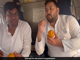After Fish Row, Tejashwi Yadav Shares Video Of Eating Orange In Helicopter After Fish Row, Tejashwi Yadav Shares Video Of Eating Orange In Helicopter
