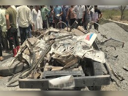 Major Accident: राजस्थान में बड़ा सड़क हादसा, पापड़ की तरह चिपकी पुलिस की गाड़ी, तीन जवानों की मौत