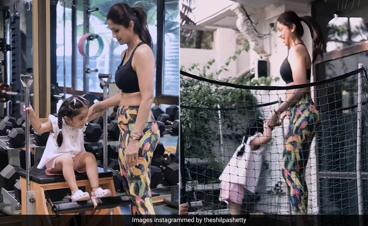 With Daughter Samiksha, Shilpa Shetty's Spirited Workout Goes From The Trampoline To The Gym