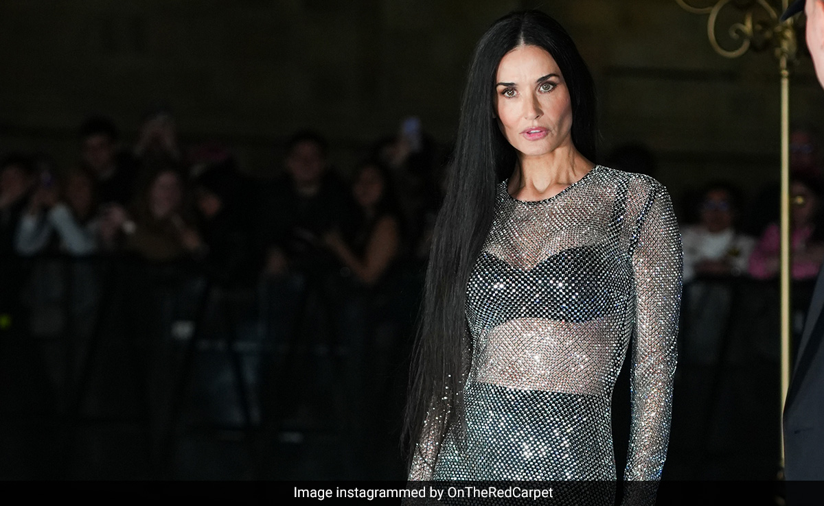 Demi Moore Weaves Magic In A Dolce & Gabbana Sheer Metallic Gown