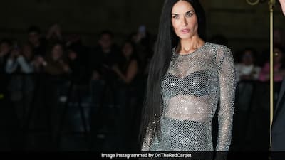 demi moore sheer dress Demi Moore Celebrates Her Birthday in a Sheer Gown at the 'Landman' Premiere