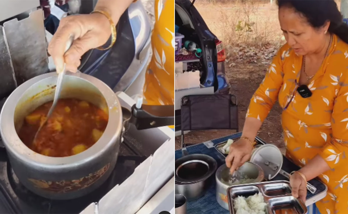 Watch: Retired Couple Enjoys Simple Food In Their Camper Van's Makeshift Kitchen