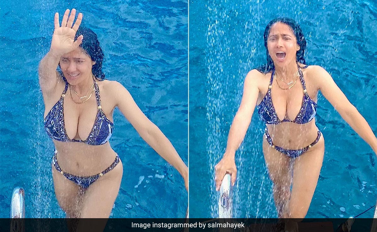 Salma Hayek's Swimsuit Shoot, Interrupted By Family, Is Still A Lesson In Holiday Style By The Shore