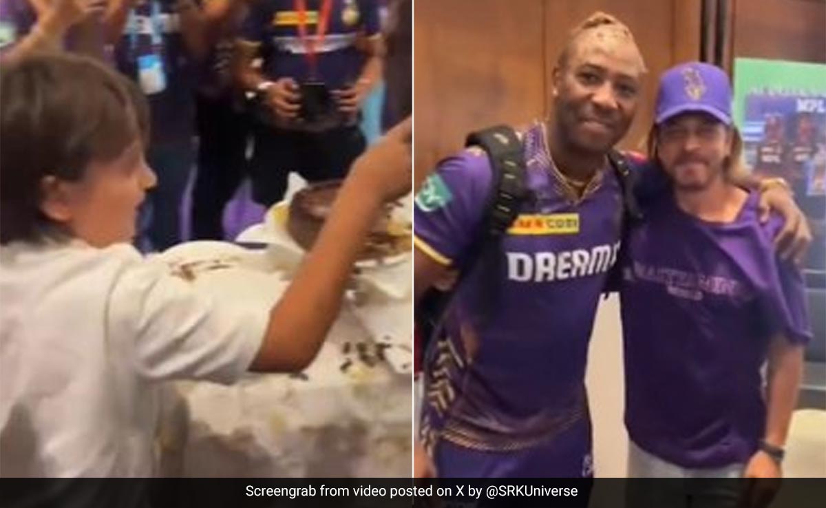 Viral: AbRam Helps In Andre Russell's Birthday Cake Smash. Bonus - Shah Rukh Khan
