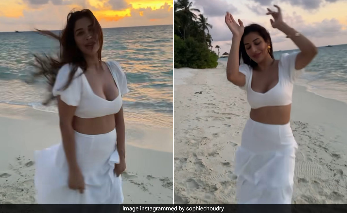 Sophie Choudry In A Breezy White Co-Ord Set Has Definitely Got The Beach Style Memo