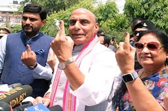 Defence Minister Rajnath Singh Casts Vote In Lucknow Defence Minister Rajnath Singh Casts Vote In Lucknow