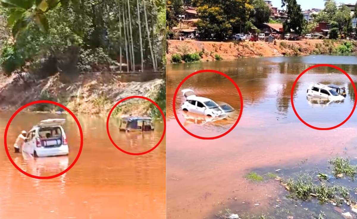 vehicles floating in Kharli river in Ratnagiri video viral