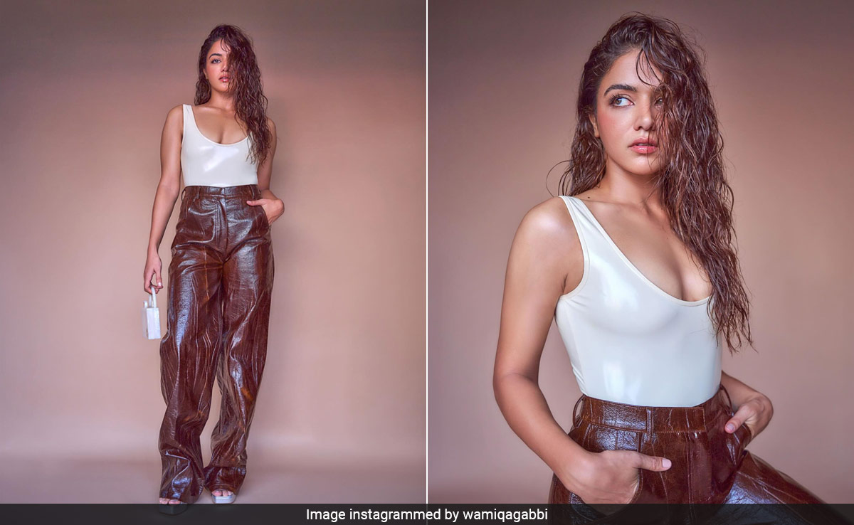 Wamiqa Gabbi Can Even Make A White Tank And Brown Leather Trousers Look Hotter Than A Summer's Day