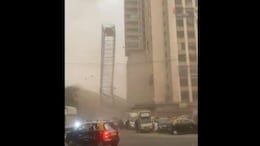 Video: Huge Scaffolding Ripped Apart By Dust Storm In Mumbai