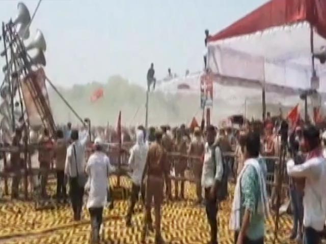 Chaos At Akhilesh Yadav's Azamgarh Rally, Days After Disturbance In Prayagraj