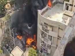 4 Flats Destroyed In Fire After Generator Blast At UP Housing Complex 4 Flats Destroyed In Fire After Generator Blast At UP Housing Complex